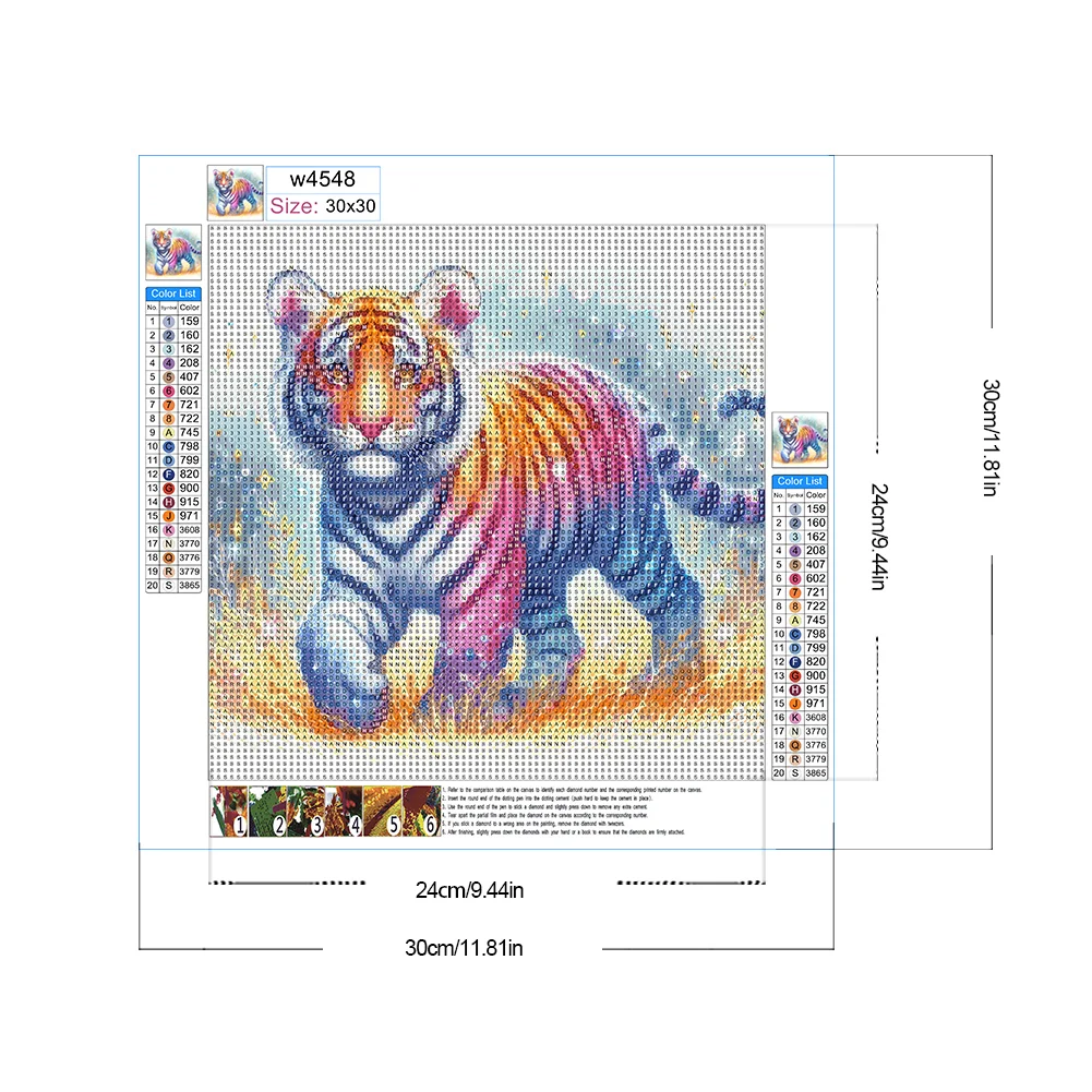 Diamond Painting - Full Round Drill - Tiger(Canvas|30*30cm)