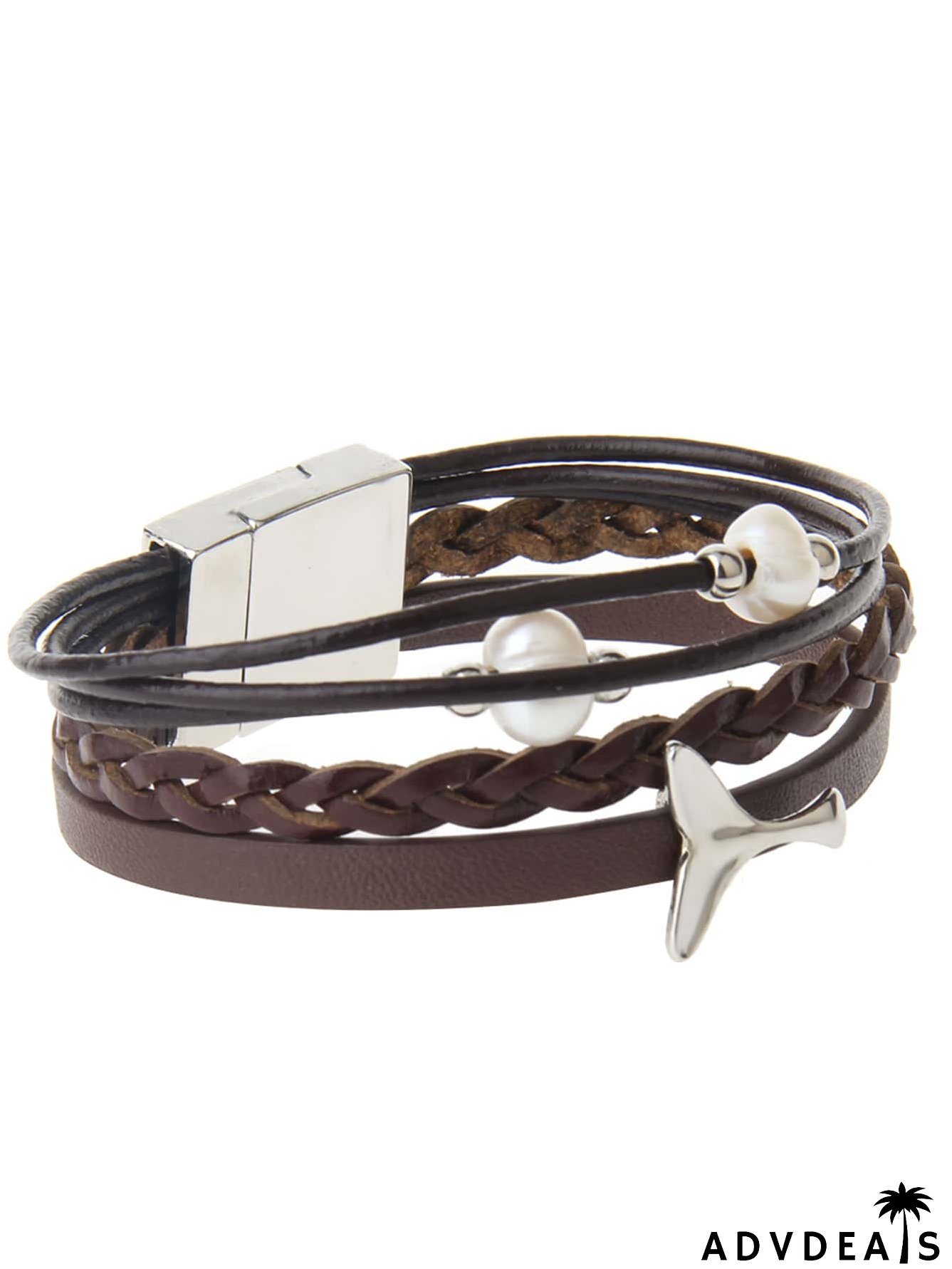 Fish Tail Decor Layered Magnetic Bracelet