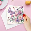 (US Local)6Pcs Butterfly Rose DIY Diamond Painting Greeting Card 5D Drill Painting Card