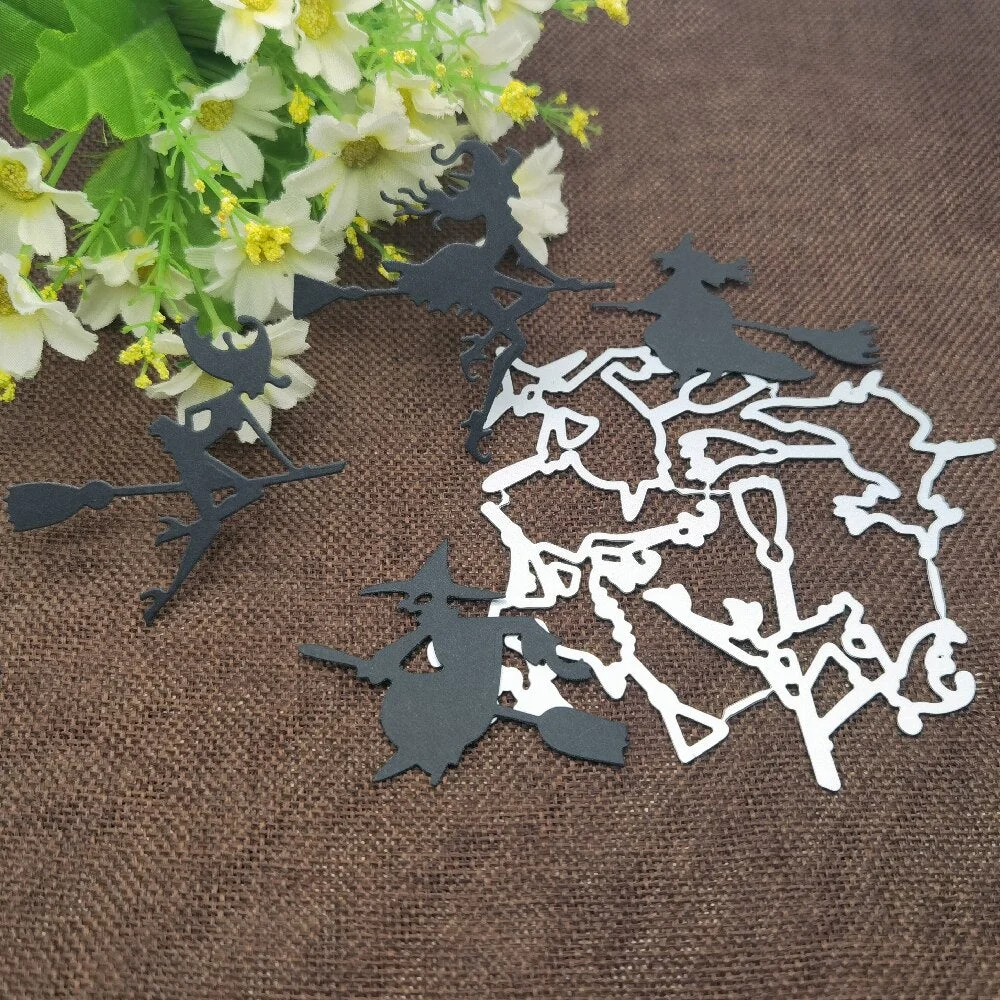 Halloween witch card Metal Cutting Dies Stencils For DIY Scrapbooking Decorative Embossing Handcraft Die Cutting Template