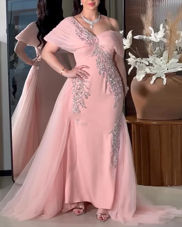 Women's Off-the-shoulder Mesh Sequin Dress