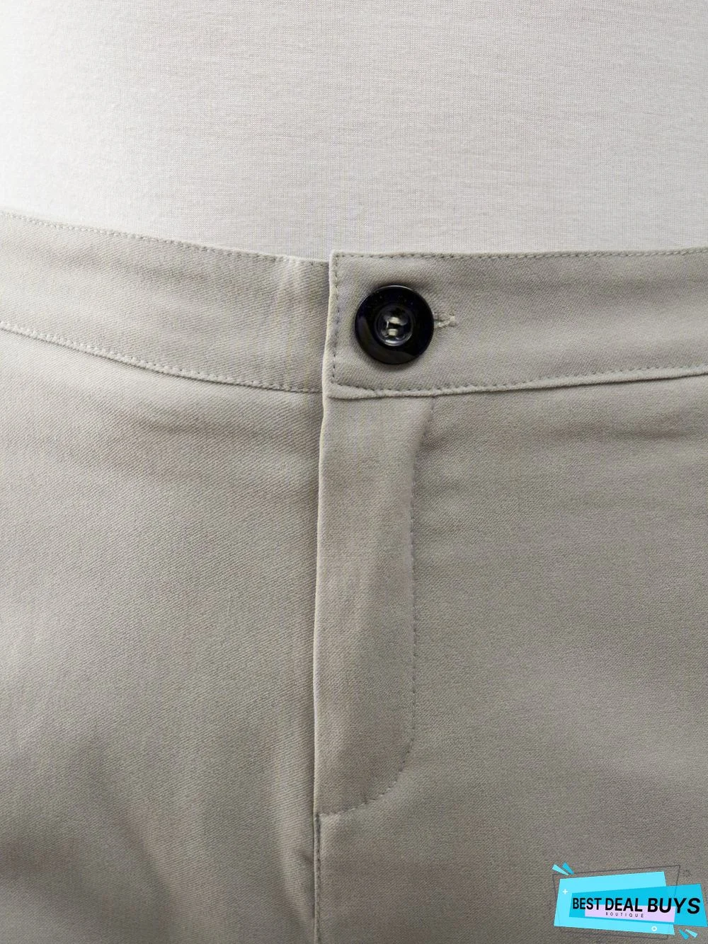 Casual Plus Size Cotton-Blend Solid Pants