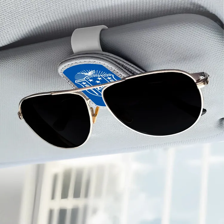PU Leather Car Sunglasses Holder, Magnetic Eyeglass Clip for Sun Visor