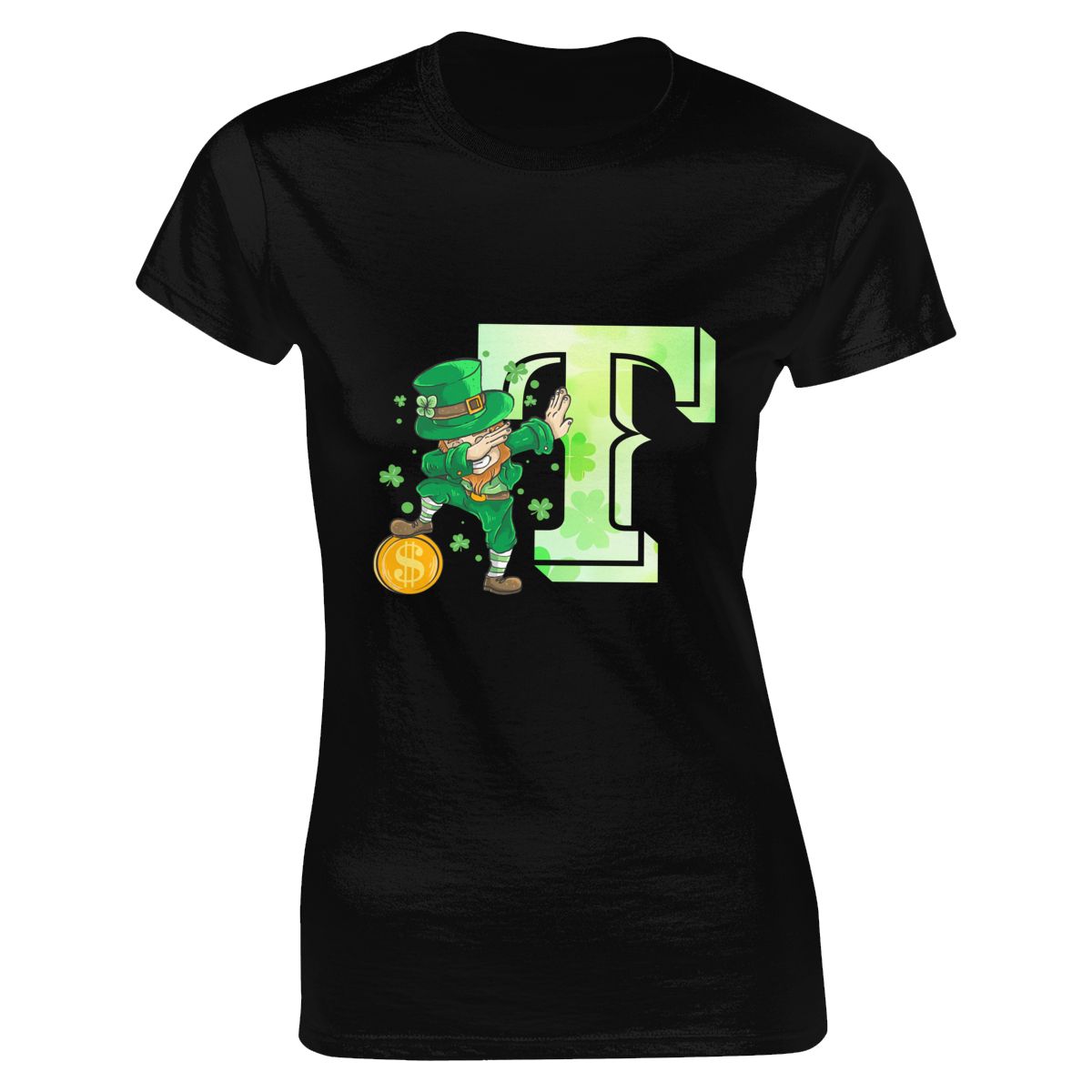 Texas Rangers St Patrick's Day Dabbing Leprechaun Women's Short-Sleeve Cotton Tee
