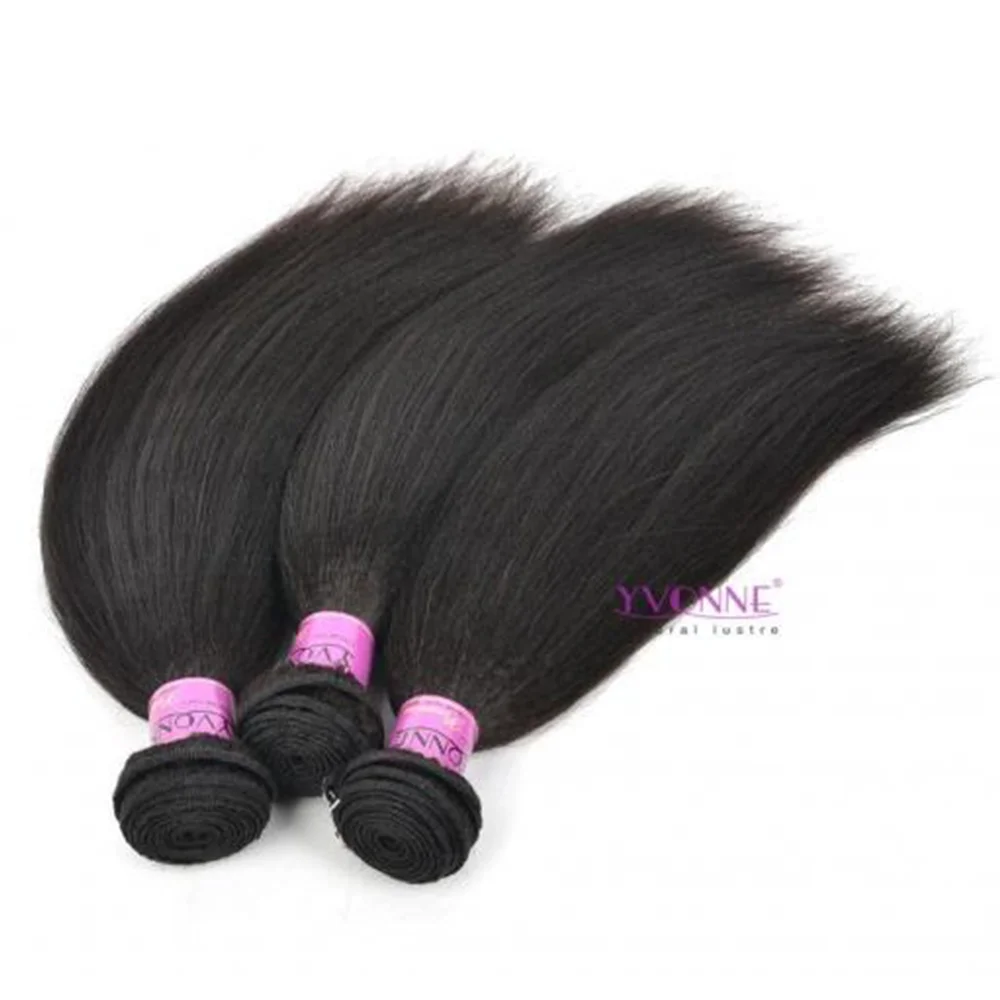 Premium Grade Yaki Straight 1pcs /lot Brazilian Virgin Human Hair Weave 
