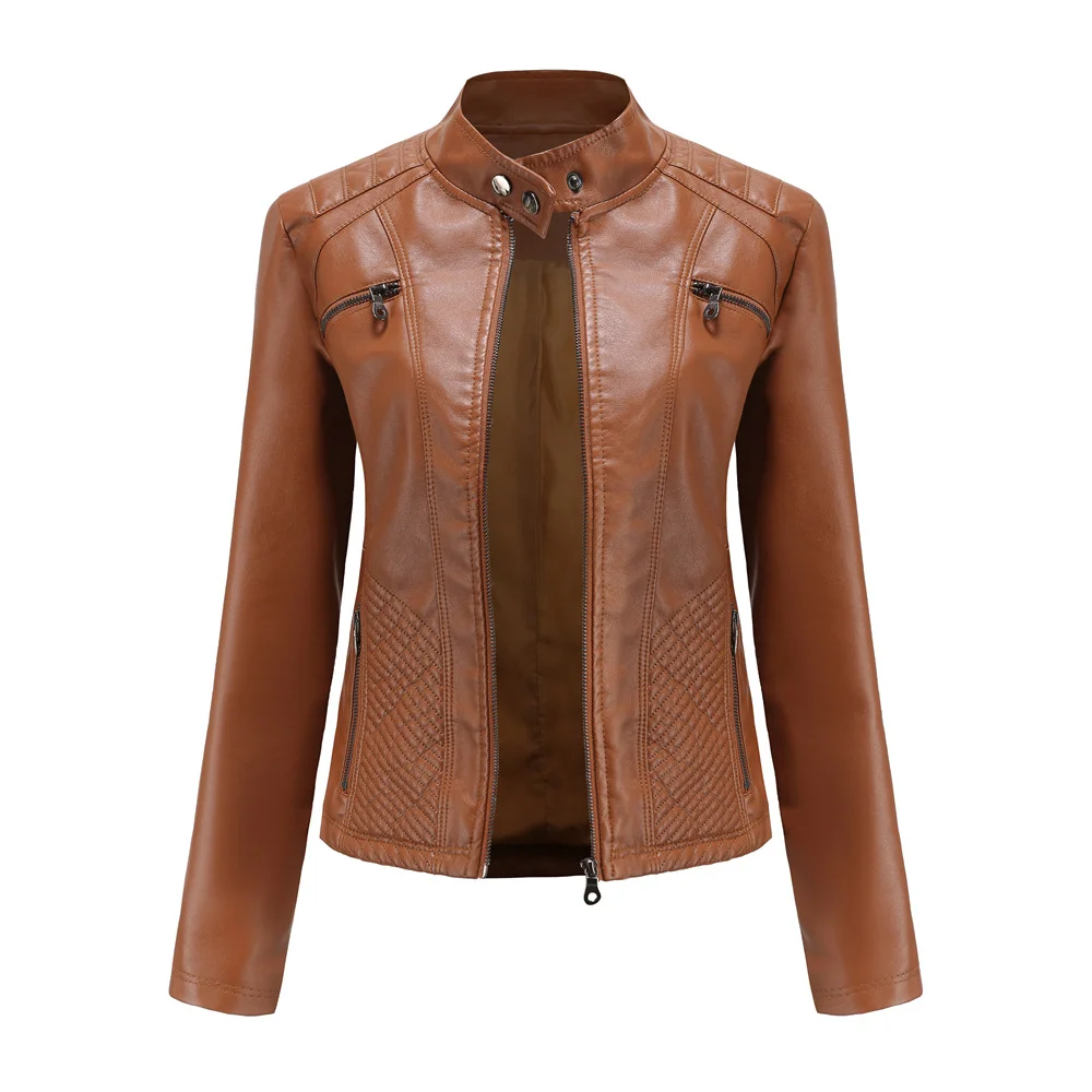 PASUXI Latest Popular 2024 Spring Autumn Women Leather Jacket Custom Design Ladies Fashion Designer PU Leather Biker Jacket