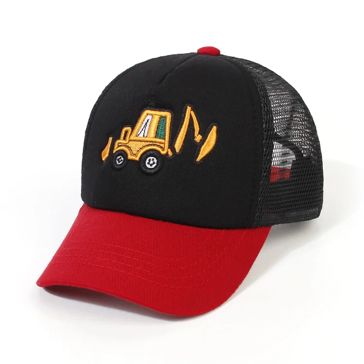 4Colors Washed Summer Kid Boy Girl Cap Baseball Hats Excavator Child Sun Hat Peaked Caps Snapback for 2 To 8 Years