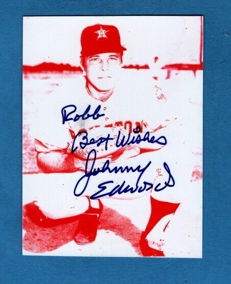 JOHNNY EDWARDS-HOUSTON ASTROS AUTOGRAPHED GLOSSY Photo Poster painting