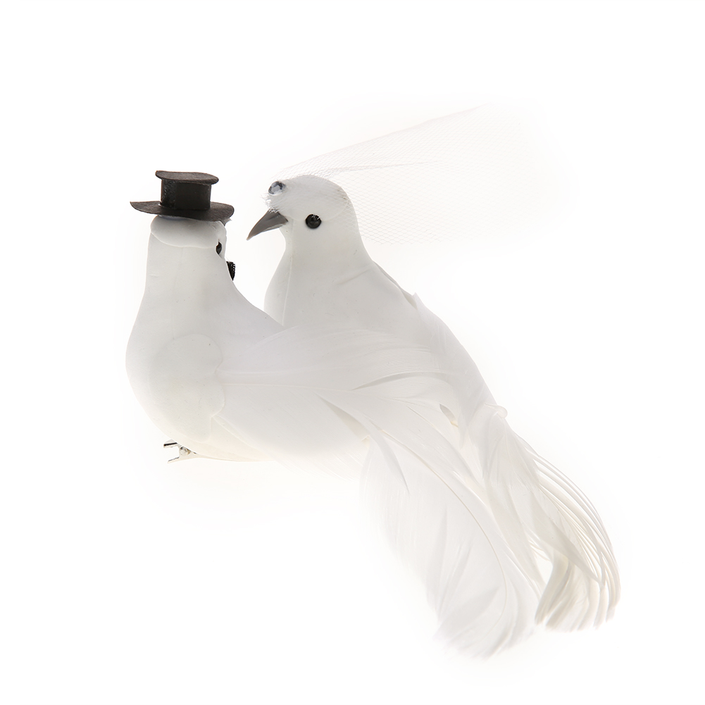 

2pcs/set Artificial Foam Couple Birds DIY Wedding Decor Craft Photo Props, 501 Original
