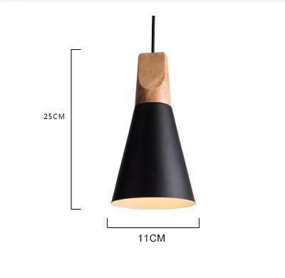 Nordic Combined Bar Real Wood Pendant Lights Multicolor Aluminum Lamp Shade Pendant Lamps for Dining Room Home Lighting Fixture