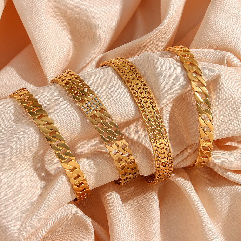 Stainless Steel 18K Gold Plated Bangles