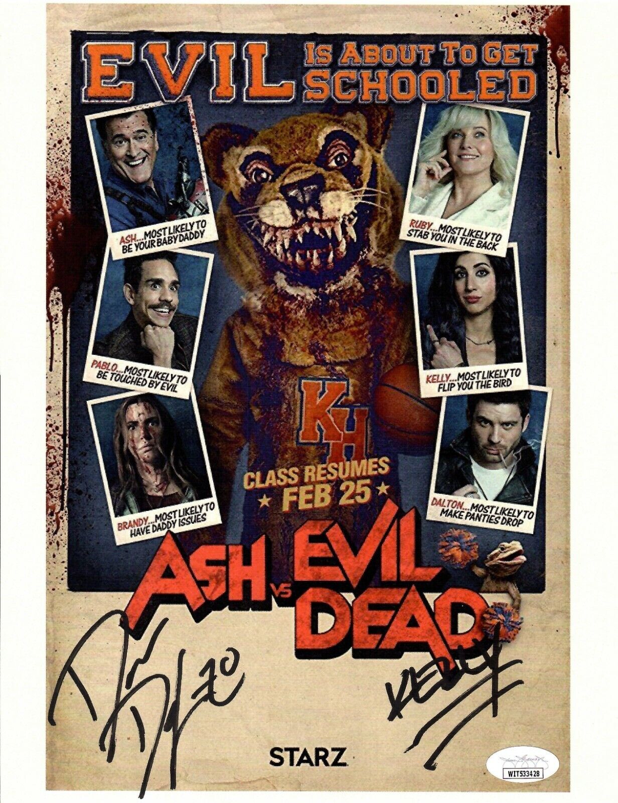 Dana DeLorenzo autographed signed custom prints JSA COA Ash vs Evil Dead Kelly