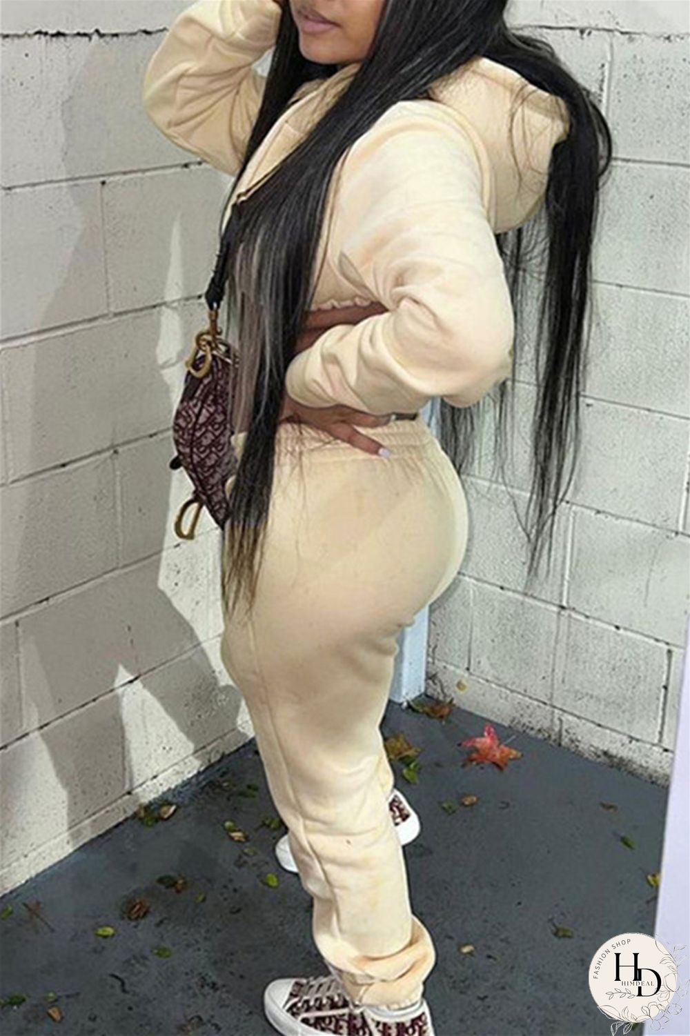 Black Fashion Casual Solid Basic Hooded Collar Long Sleeve Two Pieces