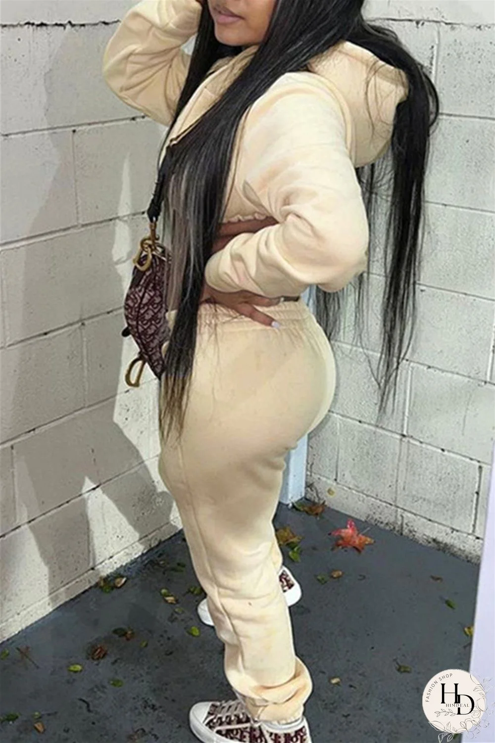 Black Fashion Casual Solid Basic Hooded Collar Long Sleeve Two Pieces