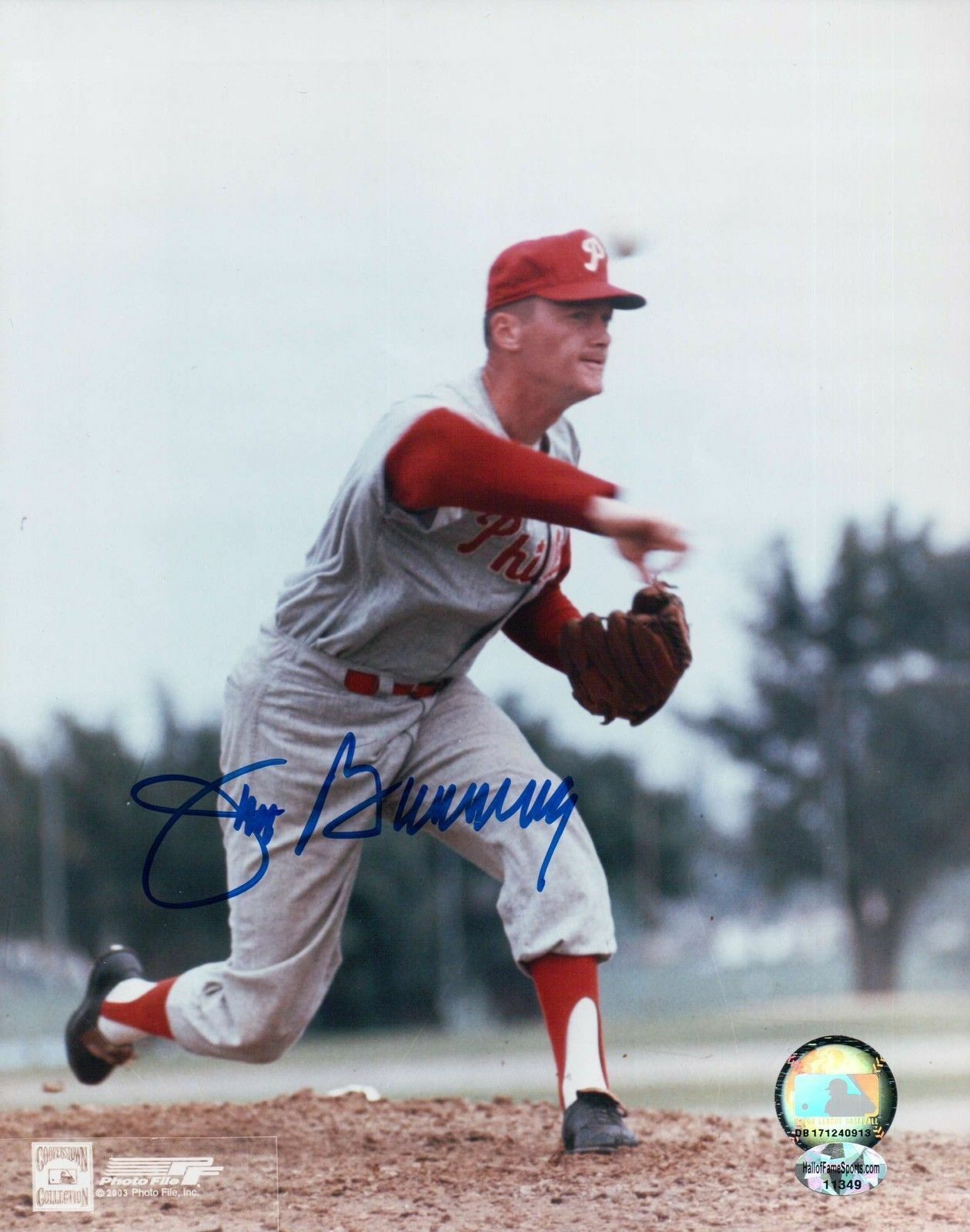 Jim Bunning Signed 8X10 Photo Poster painting Autograph Vintage Phillies Pitching w/COA