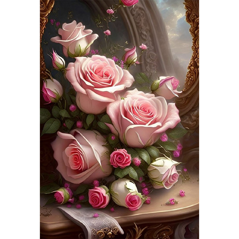 Pink Rose Painting 5D Diamond Painting 