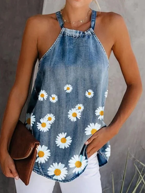 Sleeveless Cotton-Blend Shirts & Tops