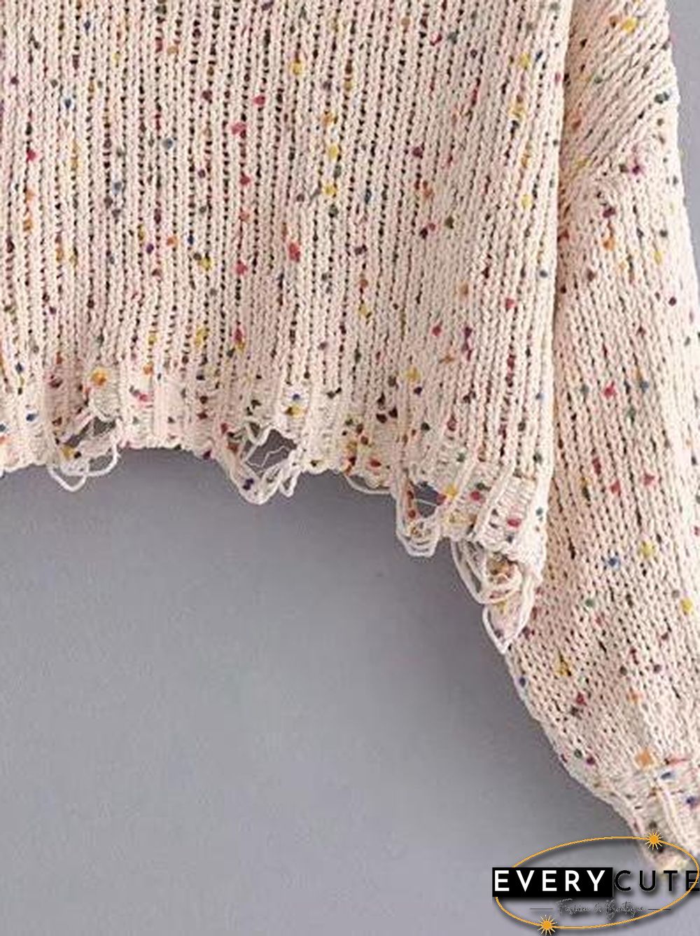 Knitting Holes Loose Sweater Tops