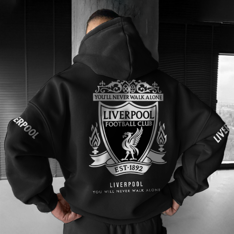 Oversized Liverpool Graphic Hoodie、、URBENIE