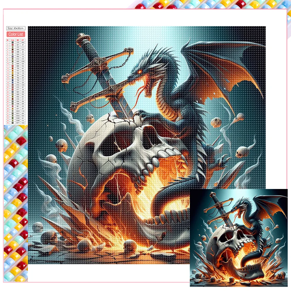 Full Square Diamond Painting - Dragon(Canvas|35*35cm)