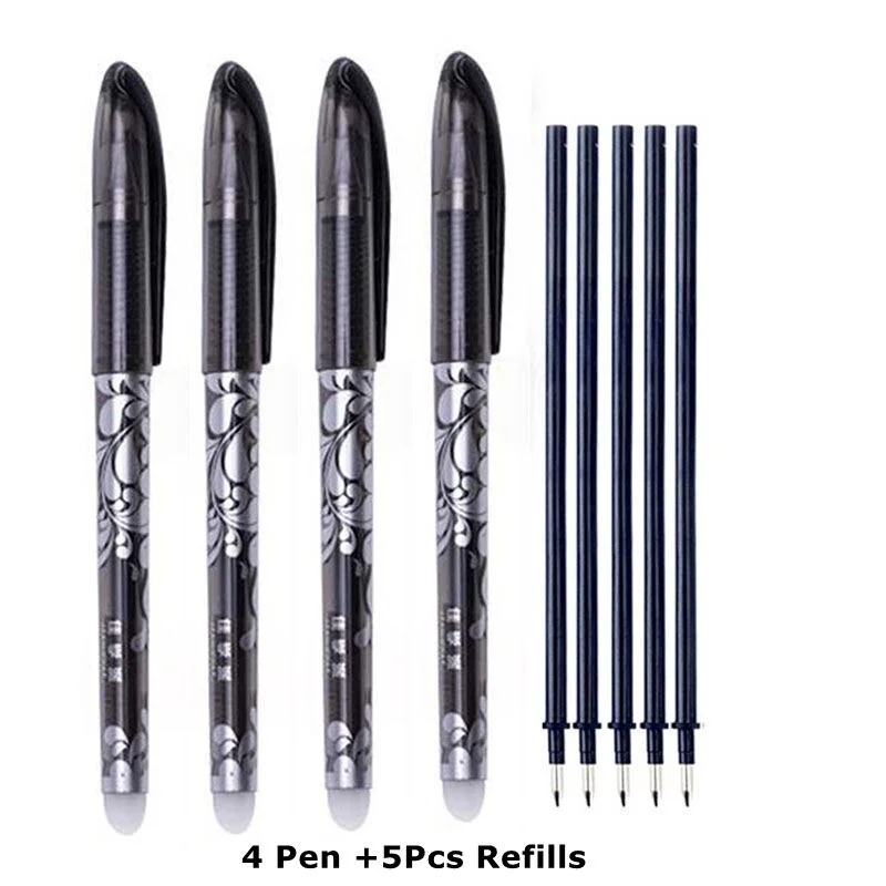 Erasable Pen Refills Rod Set 0.5mm Needle/0.7mm Bullet tip Washable Handle Erasable Ballpoint Pen for School Pen Writing Tools