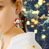 6 Pairs Double Sided Christmas Snowman Diamond Painting Earrings Jewelry