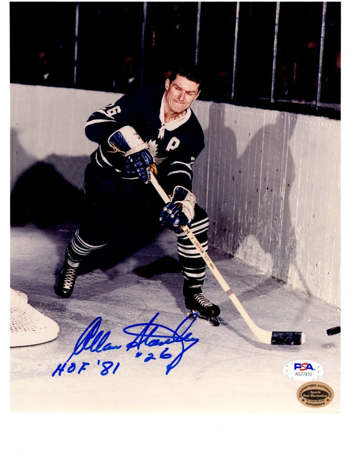 Allan Stanley autographed signed inscribed 8x10 Photo Poster painting NHL Toronto Maple Leaf PSA