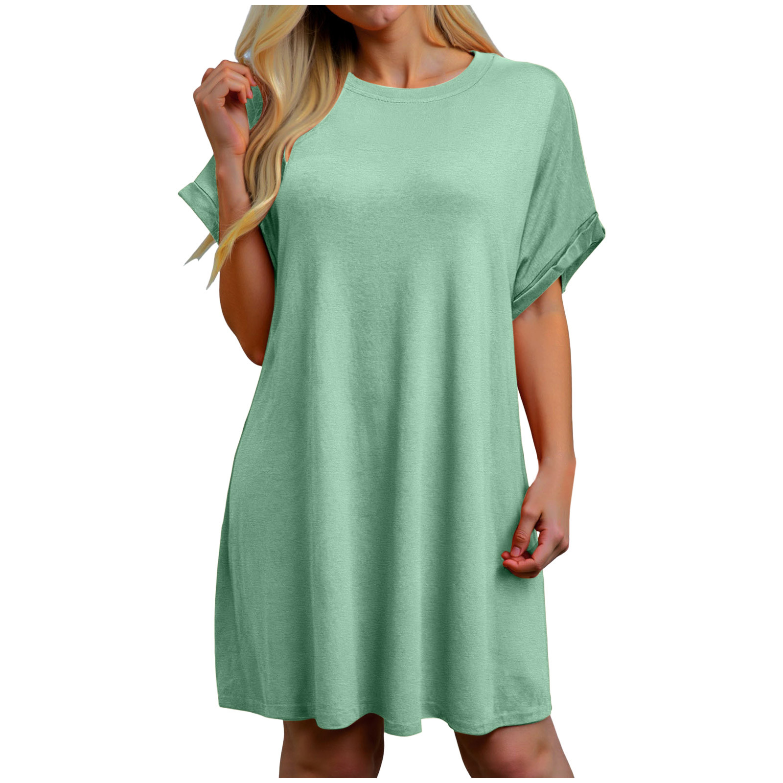 Women Soft T Shirt Dress Short Sleeve Casual Summer Tunic Dress Loose Loose Dress With Pockets Women's Plus Size Casual dress