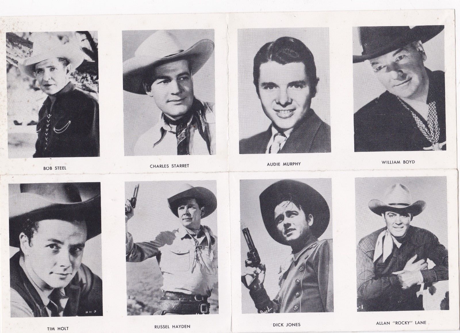 Vintage 1940's/50's Sheet of 12 Western Star Mini Photo Poster painting's Starret/Murphy