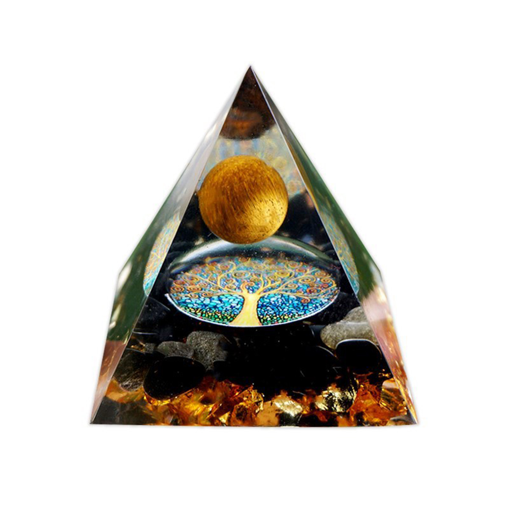 

Pyramid Ogan Crystal Energy Tower Nature Reiki Chakra Crushed Stone (B), 501 Original