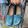 Women's Wide Width Leather Loafers Flat Shoes