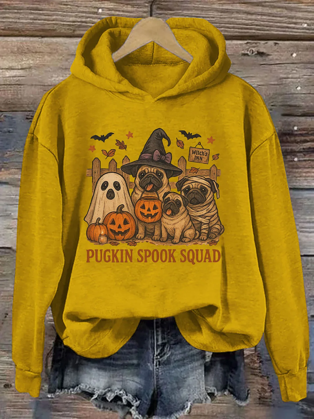 Retro Pug Halloween Hoodie