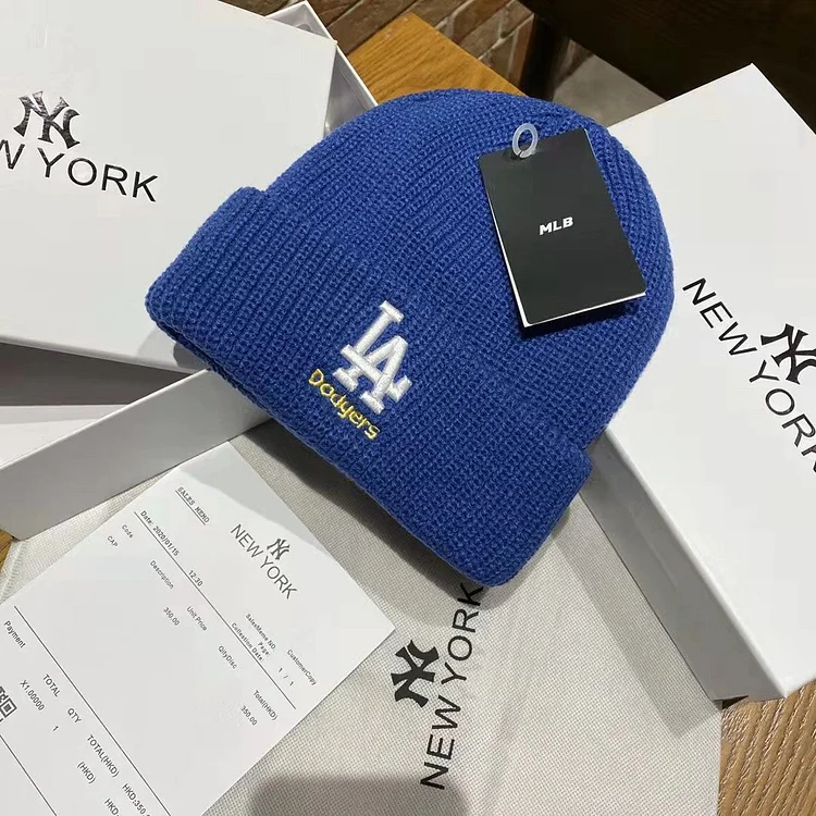 Yankee and Dogers Winter Hat Autumn and Winter Knitted Hat Men's Embroidered Knitted Hat