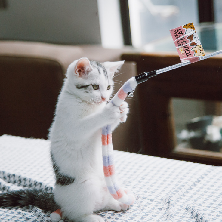Plush Teaser Interactive Cat Toy Wand 1
