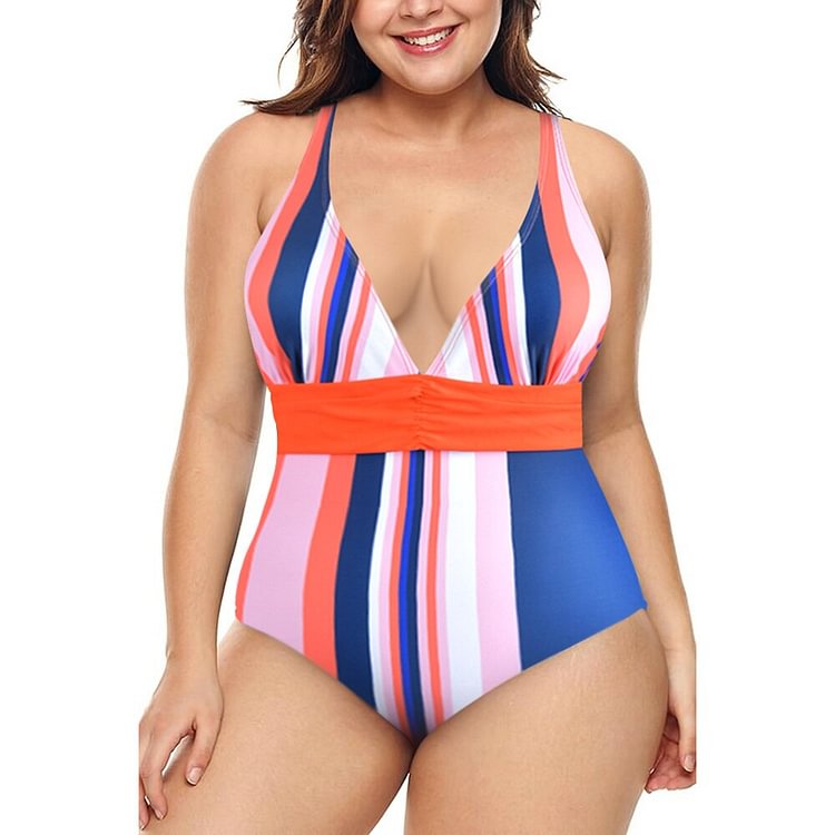 Sale Sexy One Piece Swimsuit Push Up Swimwear Women Backless Monokini Bandage Bathing Suit Beach Wear Striped Swimwear D30 - BlackFridayBuys