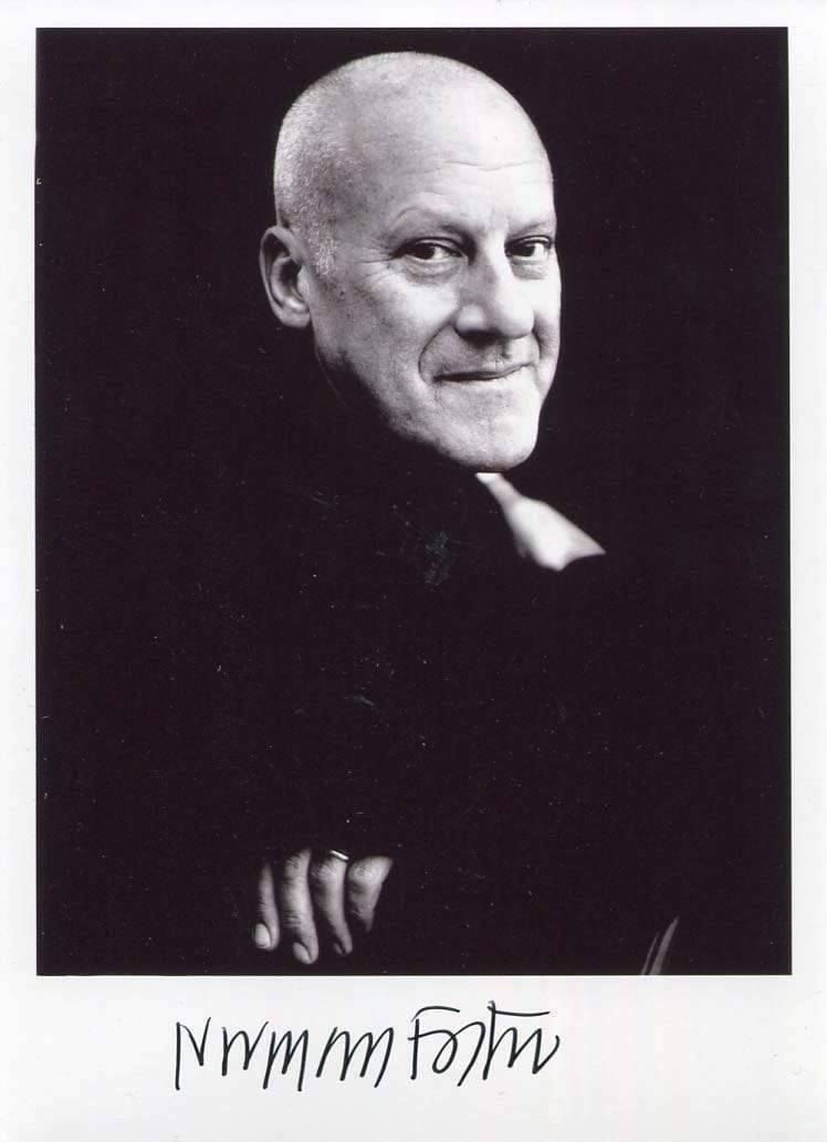 Norman Foster ARCHITECT autograph, signed Photo Poster painting