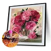 Fleurs Chaudes - Rond Diamant Peinture 30X30CM