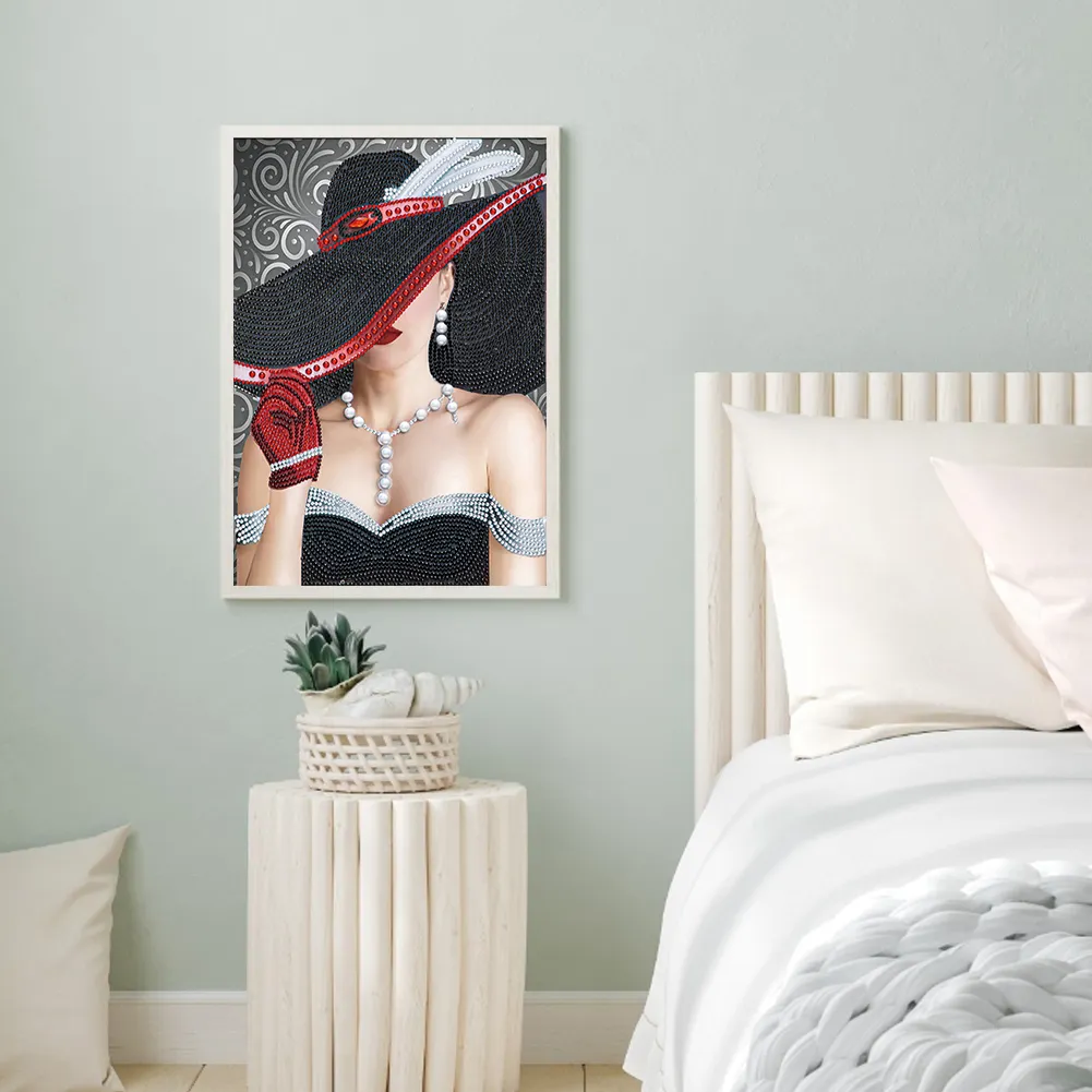 Diamond Painting - Partial Special Shaped Drill - Lady(30*40cm)