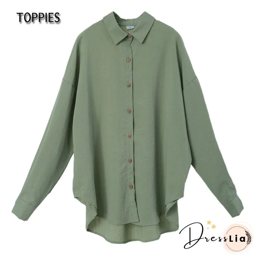 Toppies Women Two Piece Set Casual Shirt Office Lady Long Sleeve Blouse Chic Elastic Waist