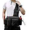 Men Fishing Tackle Backpack with Rod Holder Lure Box Gear Storage Bag Fanny Pack