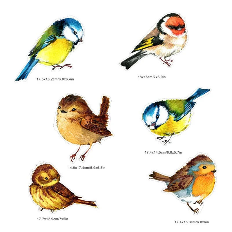 Simulation 3D Glass Electrostatic Sticker 12pcs Bird Anti-collision PVC No Glue Removable Window Decoration Film Home Decor