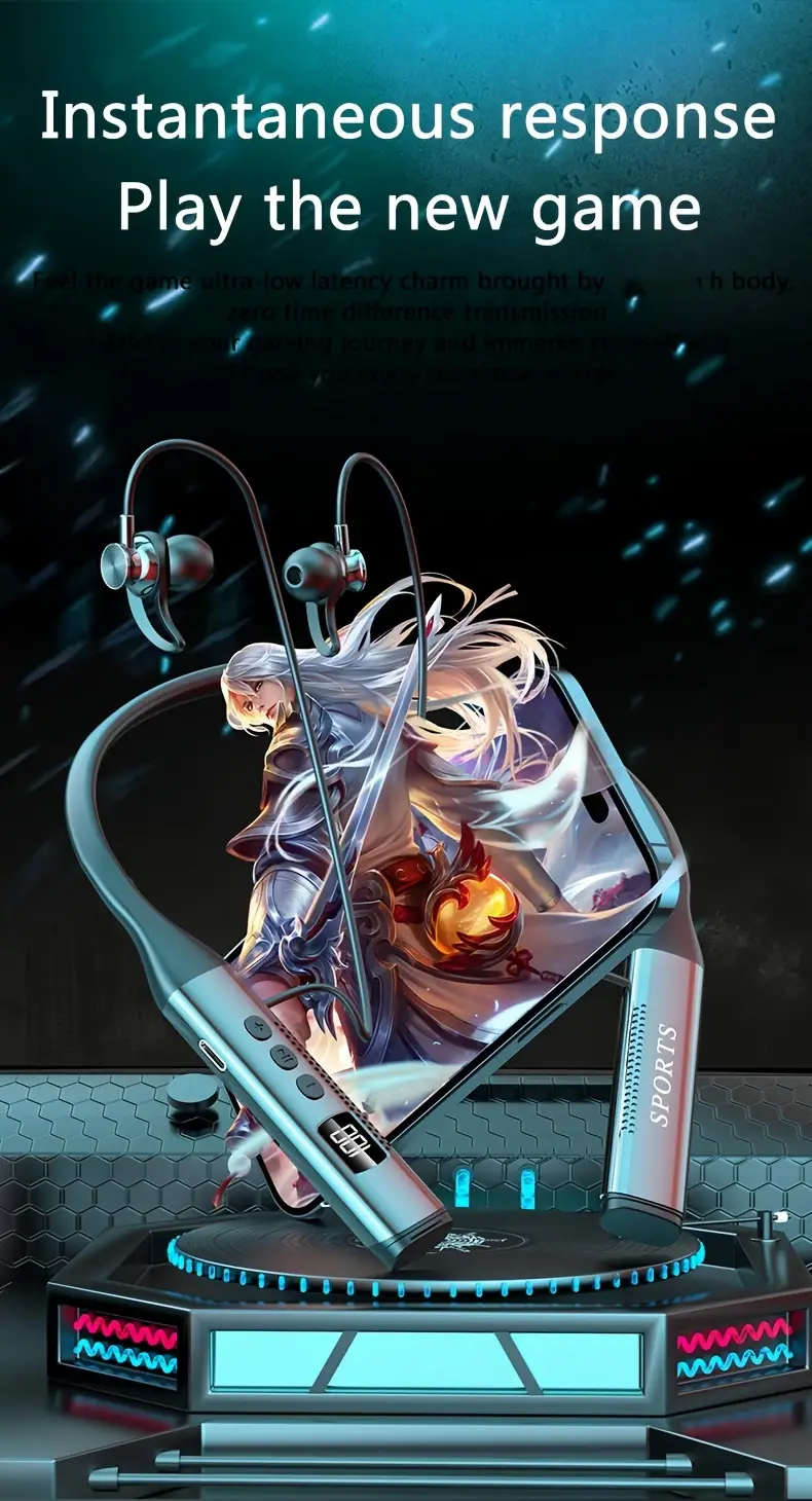 outdoor sports headphones new wireless earphones in 2025 hung on the neck neck hanging style suitable for exercise in ear type with ears the neck ring bent at will ultra long and large capacity battery suitable for running exercise calls music and games Product details 9