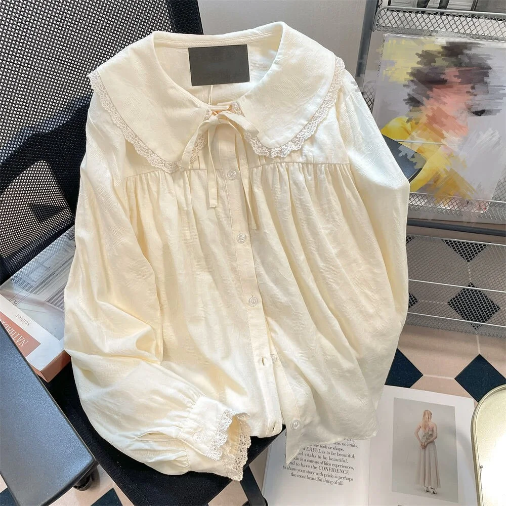 Shirts Women's Solid Lovely Chic Autumn Spring Inside Student All-match  Hot Sale Sweet Style Streetwear Shirts