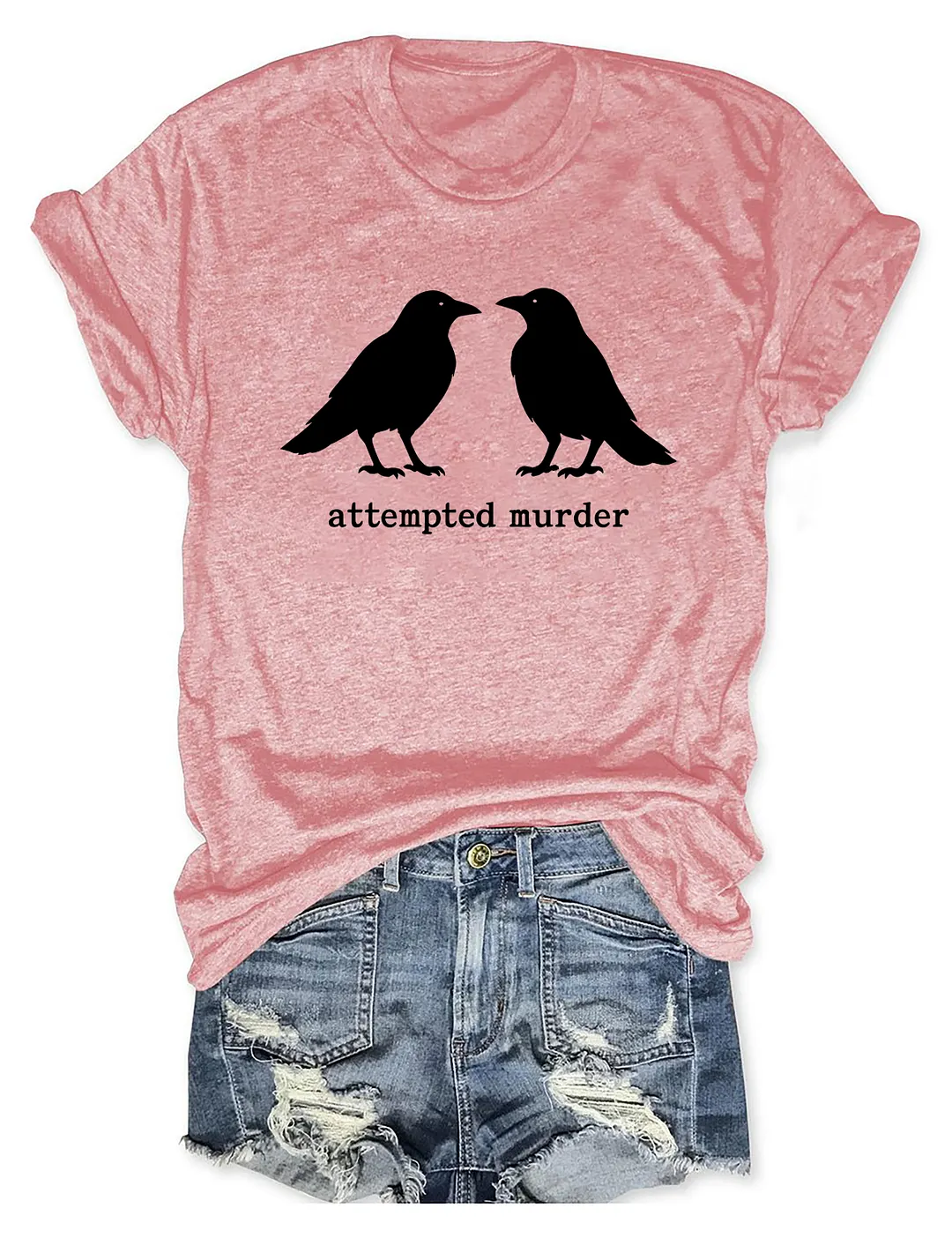 Funny Attempted Murder Crow T-shirt