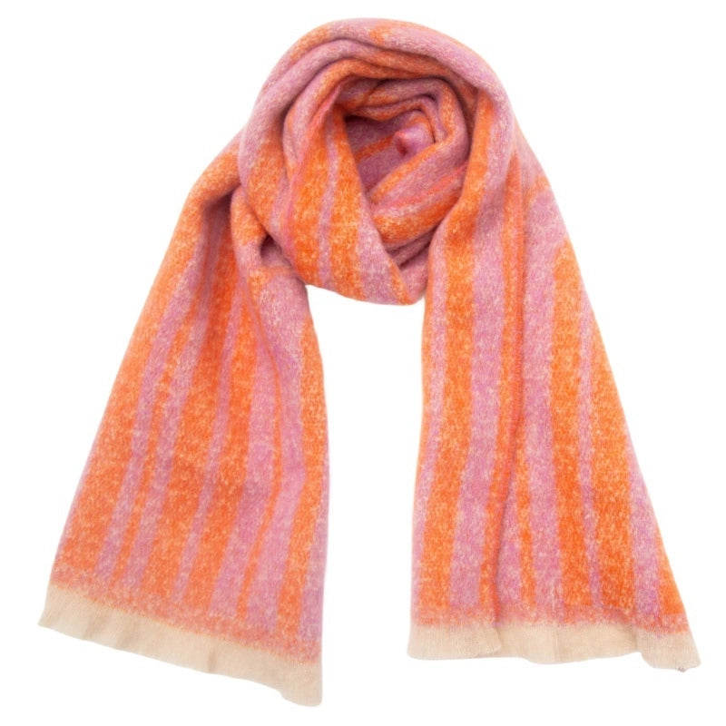 Women’s Casual Minimalist Stripe Polyester Scarf