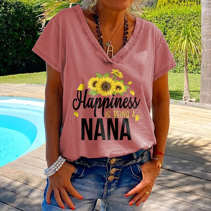 Happiness Is Being A NANA Printed T-shirt