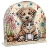 Acrylic Cats Dogs Diamond Painting Paper Towel Napkin Holder for Home Art Crafts