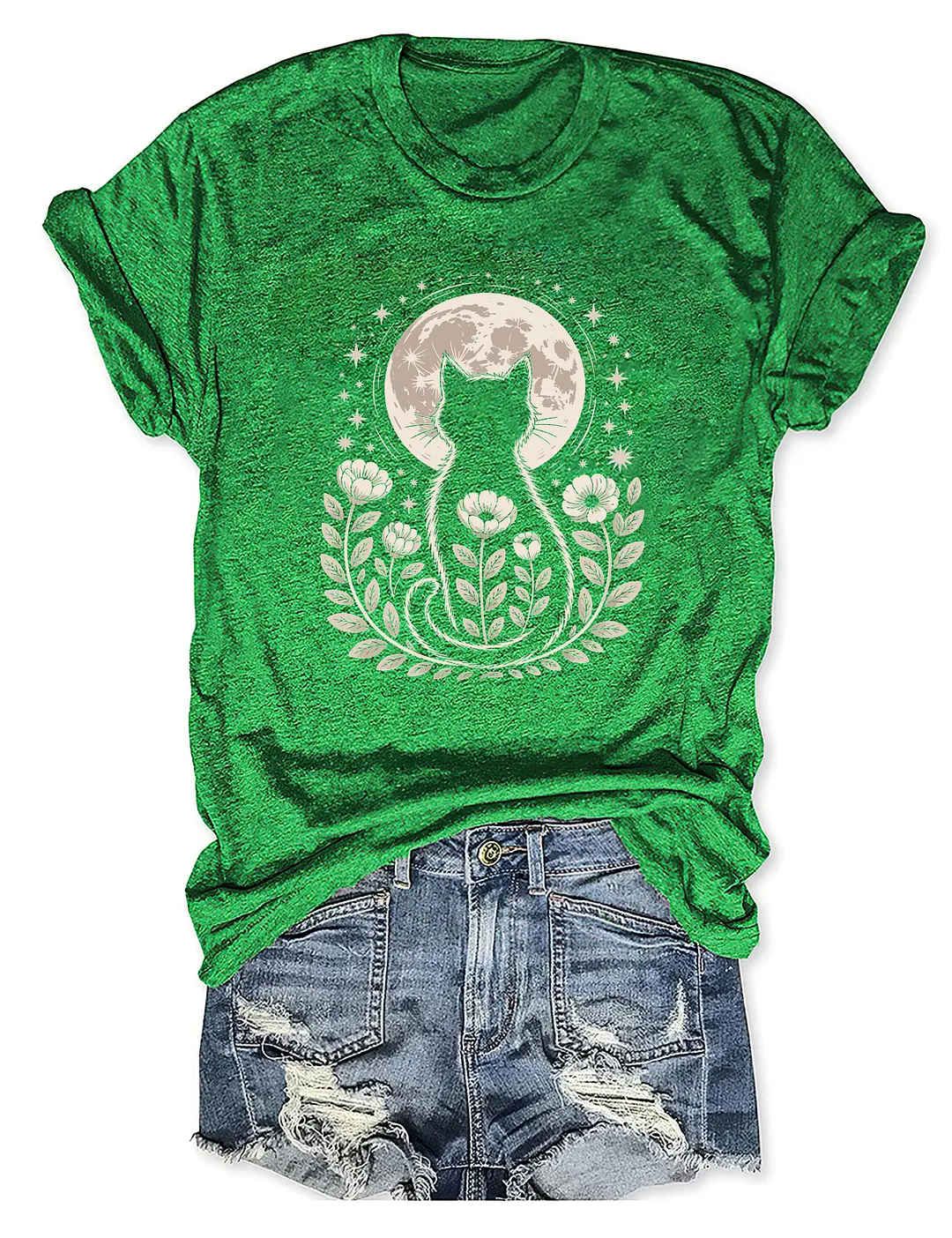 Halloween Mystic Moon Cat T-shirt