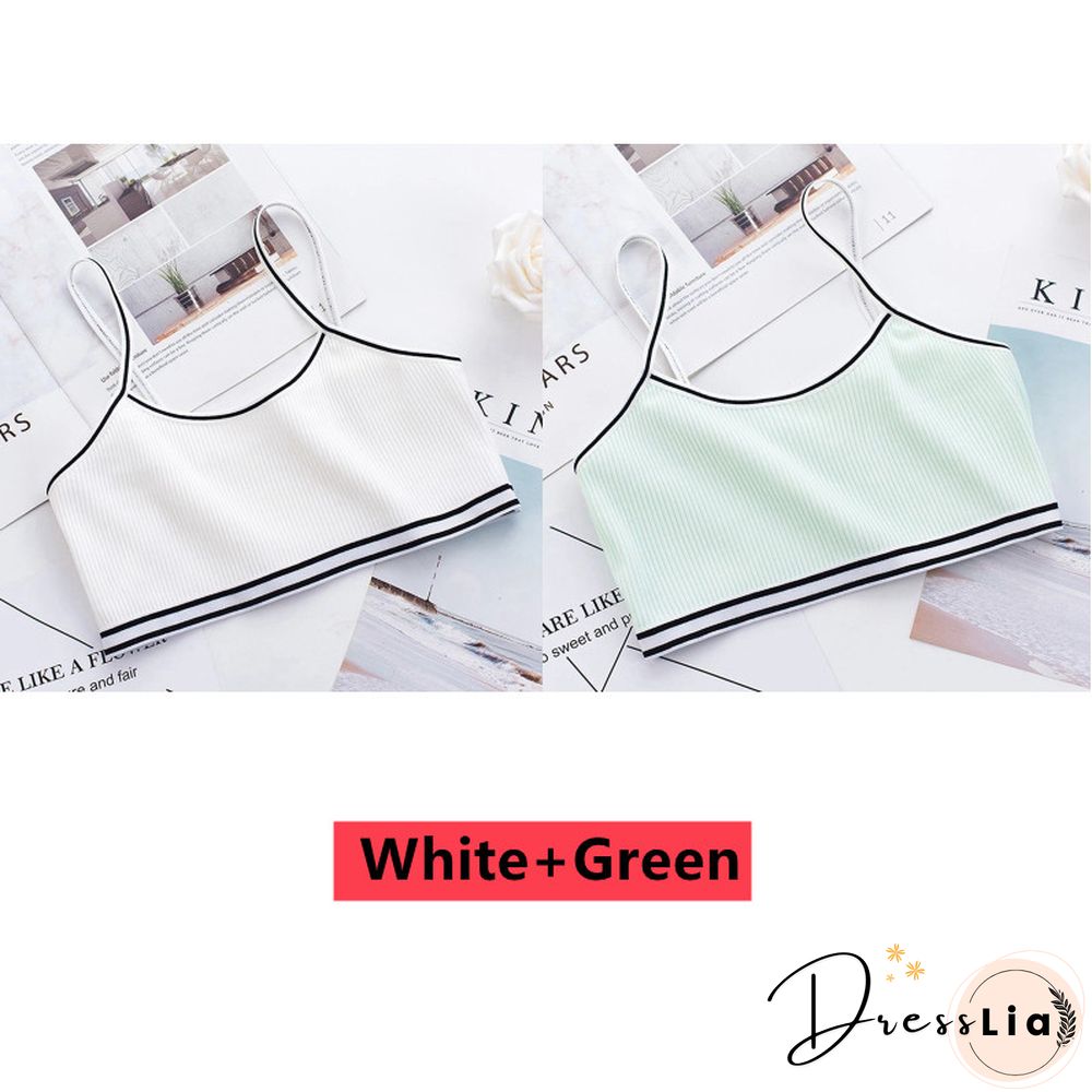 2Pclot Girls Bra Children Vest Breathable Underwear Girl Tube Tops Soft No Padded Teens Seamless Washable Bras Camisole