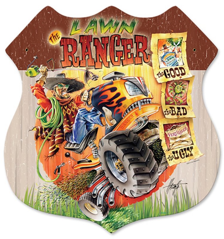 30*30cm - Lawn Ranger - Shield Tin Signs/Wooden Signs